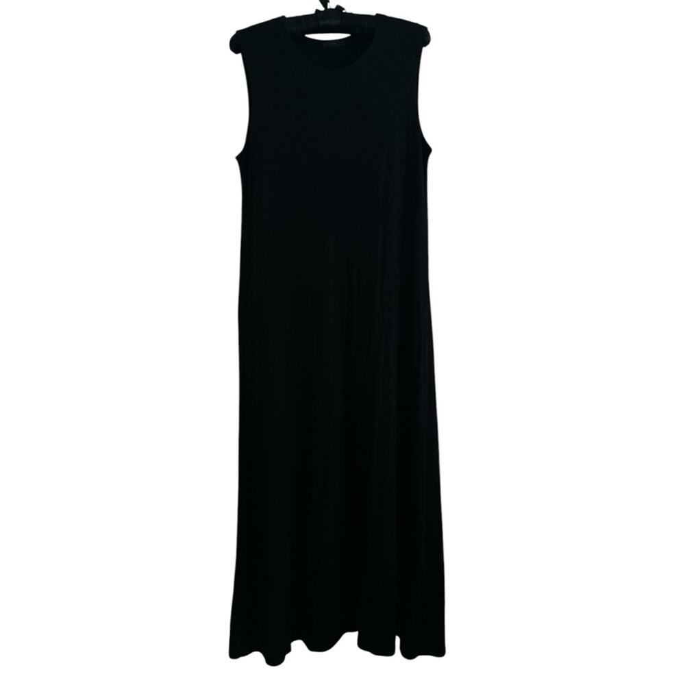 The Row Tetzi Maxi Dress Black size XS Sleeveless Cotton Scoop neck